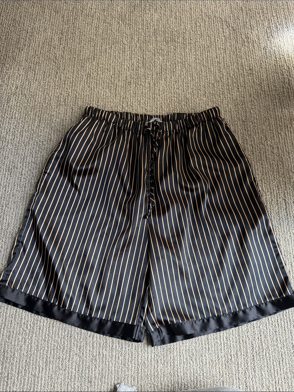 Oversized satin shorts